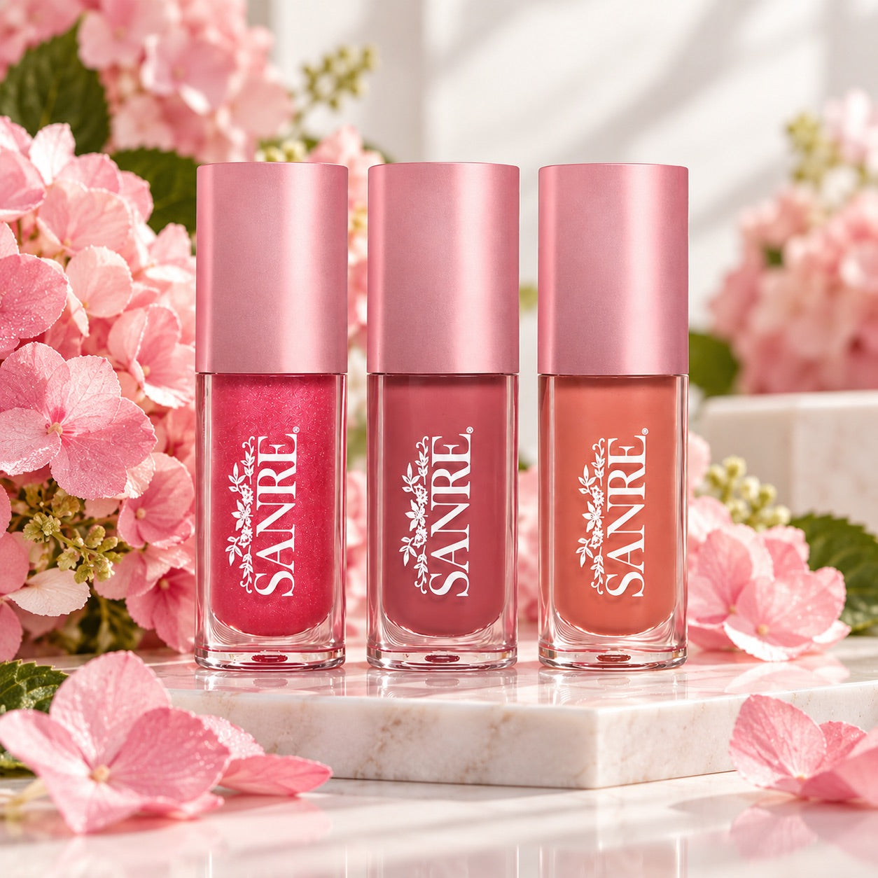 SanRe Lux Lips three-shade tinted lip oil gift set